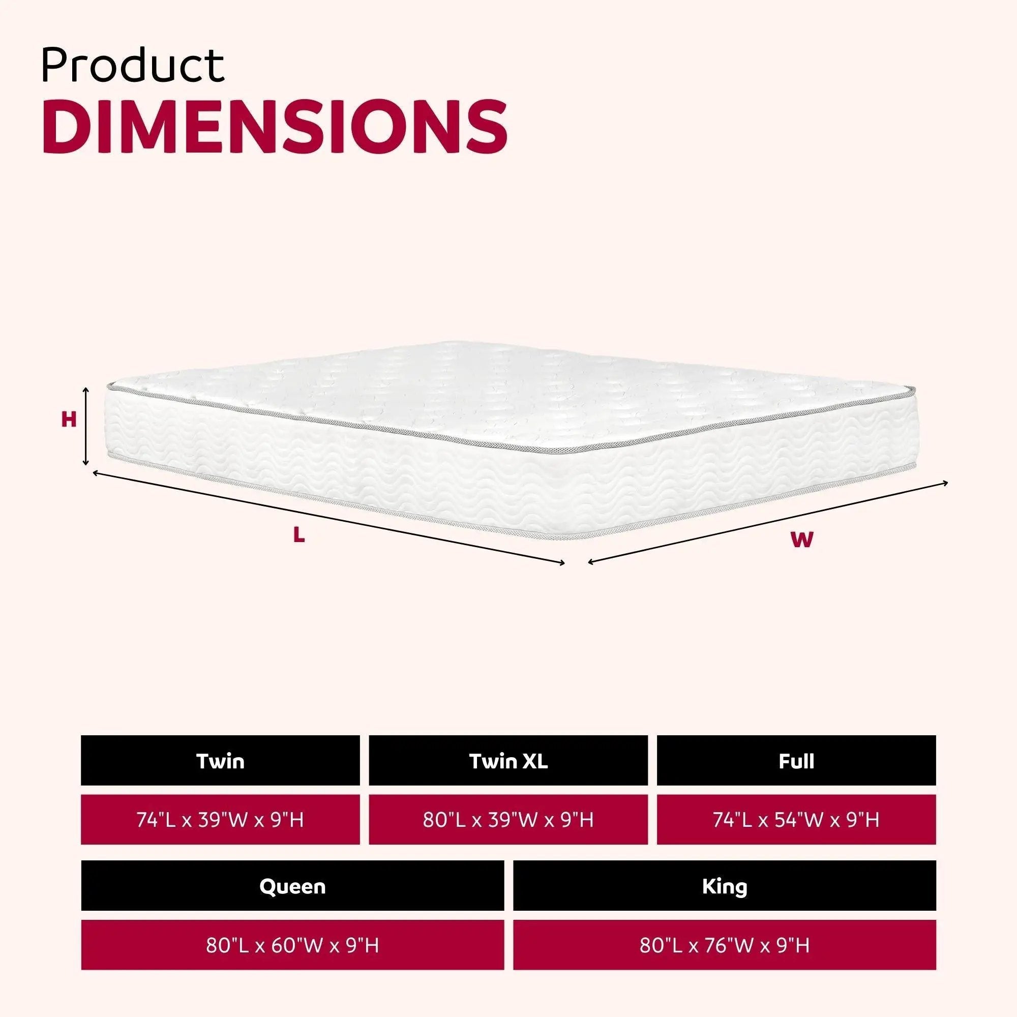 Premium 9" Medium Pocket Spring Mattress by Unique Piece Furniture