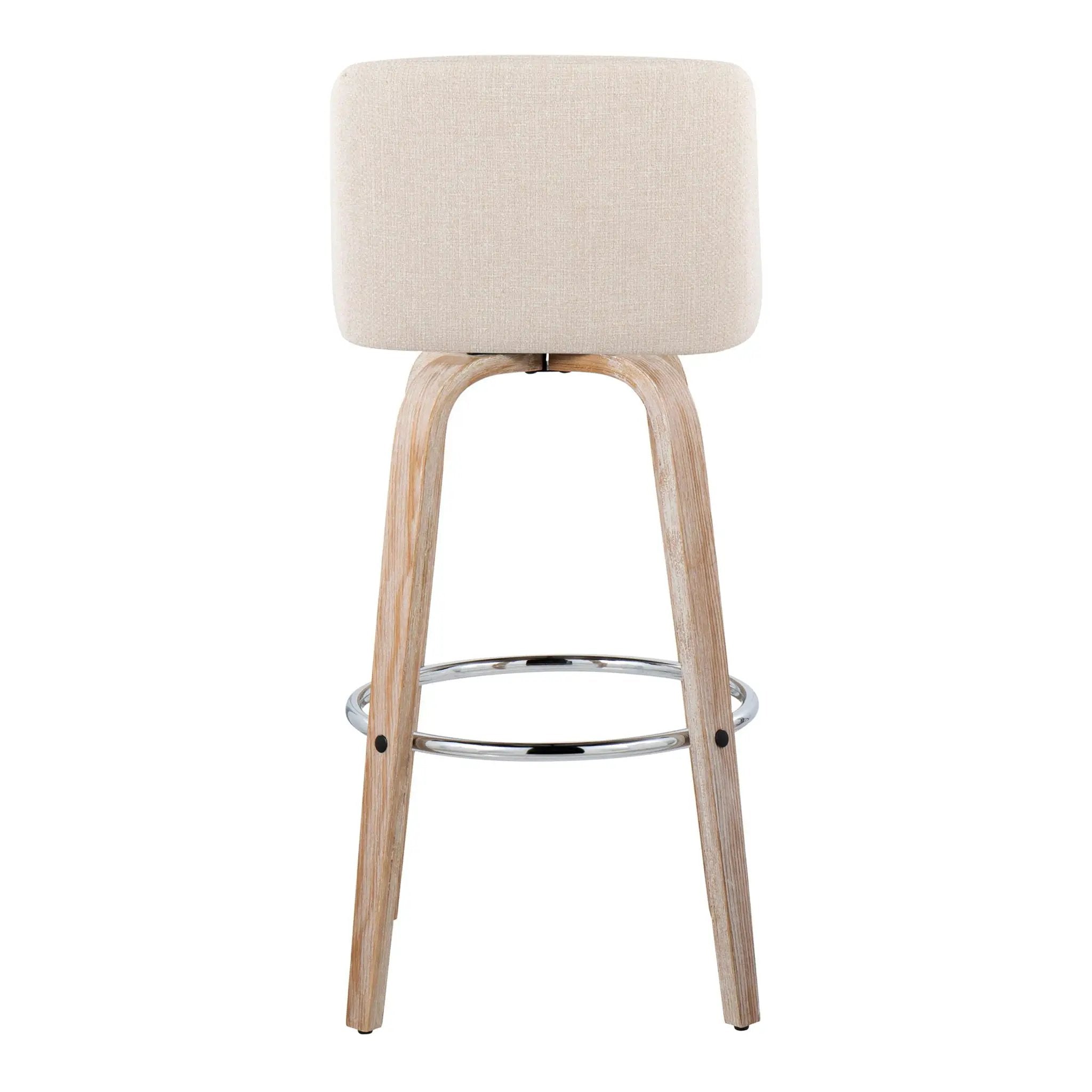 Toriano - Contemporary Fixed Height Barstool With Swivel & Round Footrest (Set of 2) by Unique Piece Furniture