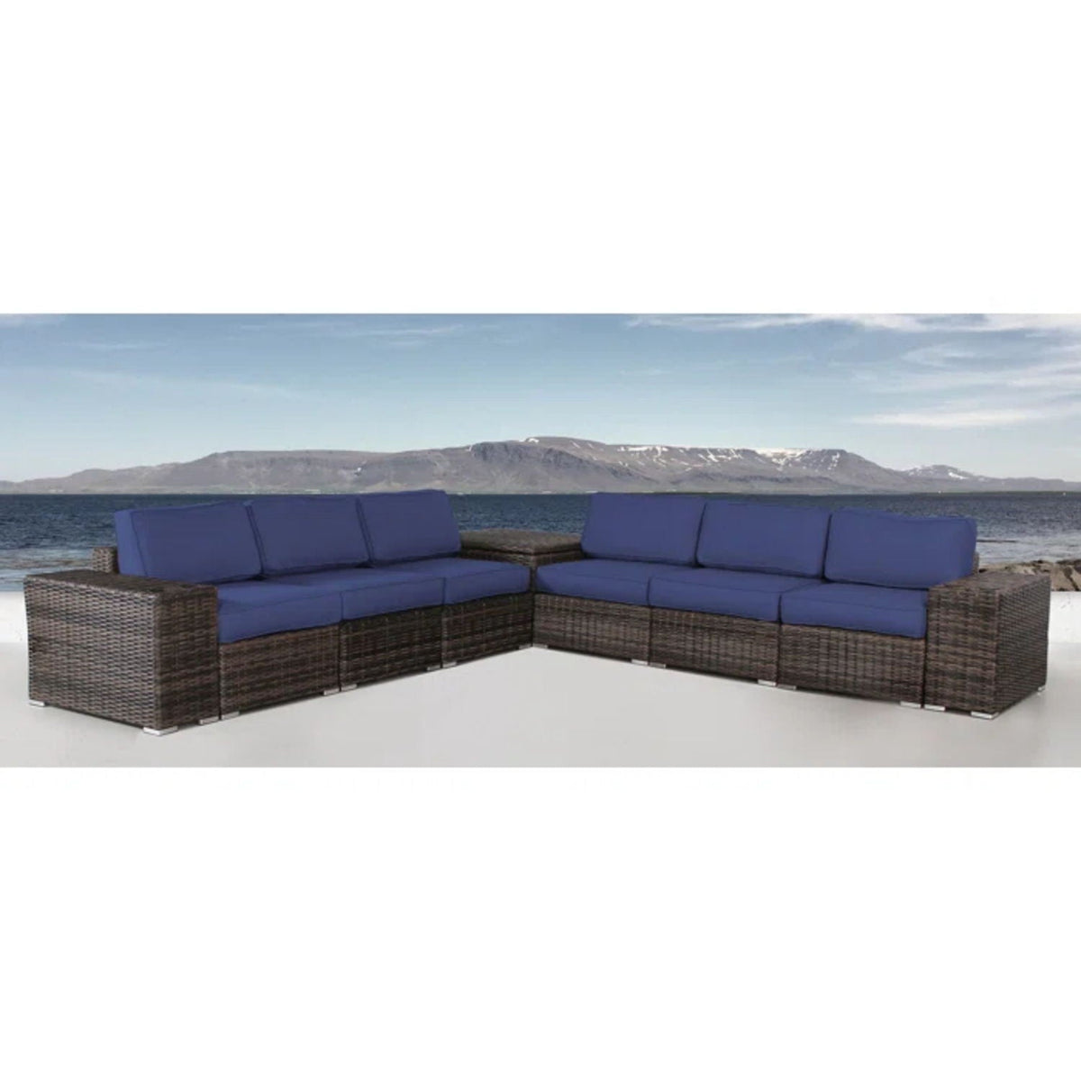 Elegant Outdoor Rattan Wicker 6 Person Seating Group With Cushions, photo 3 of 13