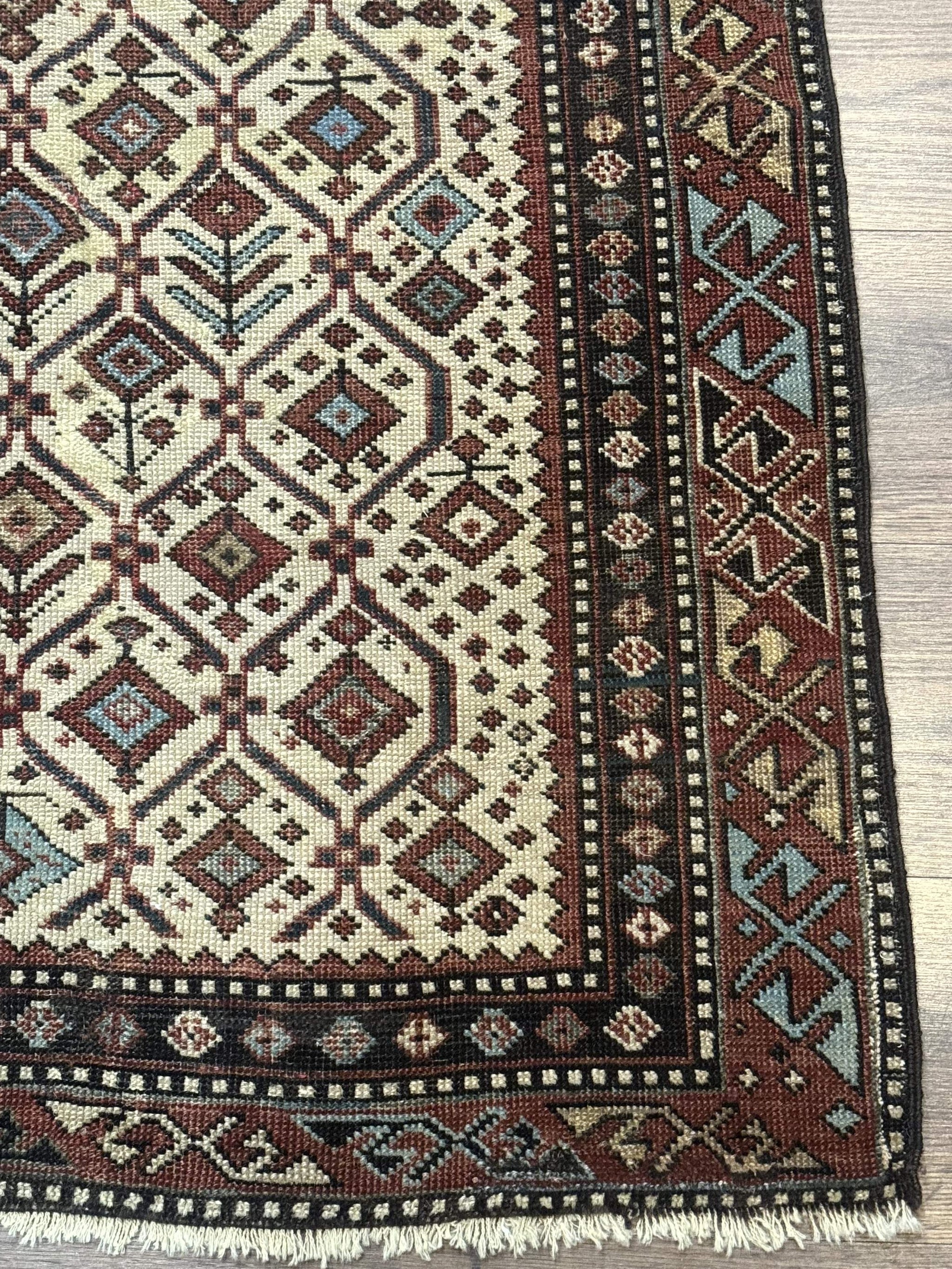 Antique Caucasian Shirvan Rug 3x5, Dagestan Prayer Rug, Collectible, Early 20th Century Rug by Jewel Rugs