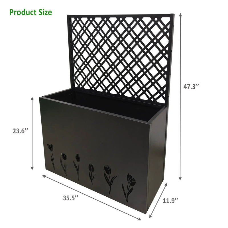 Tall Metal Planter with Trellis by HouseOfZazla