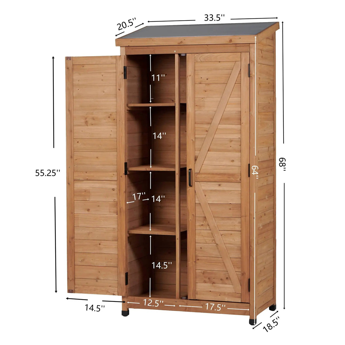 Outdoor Storage Shed With Vertical Tool Cabinet For Backyard by HouseOfZazla