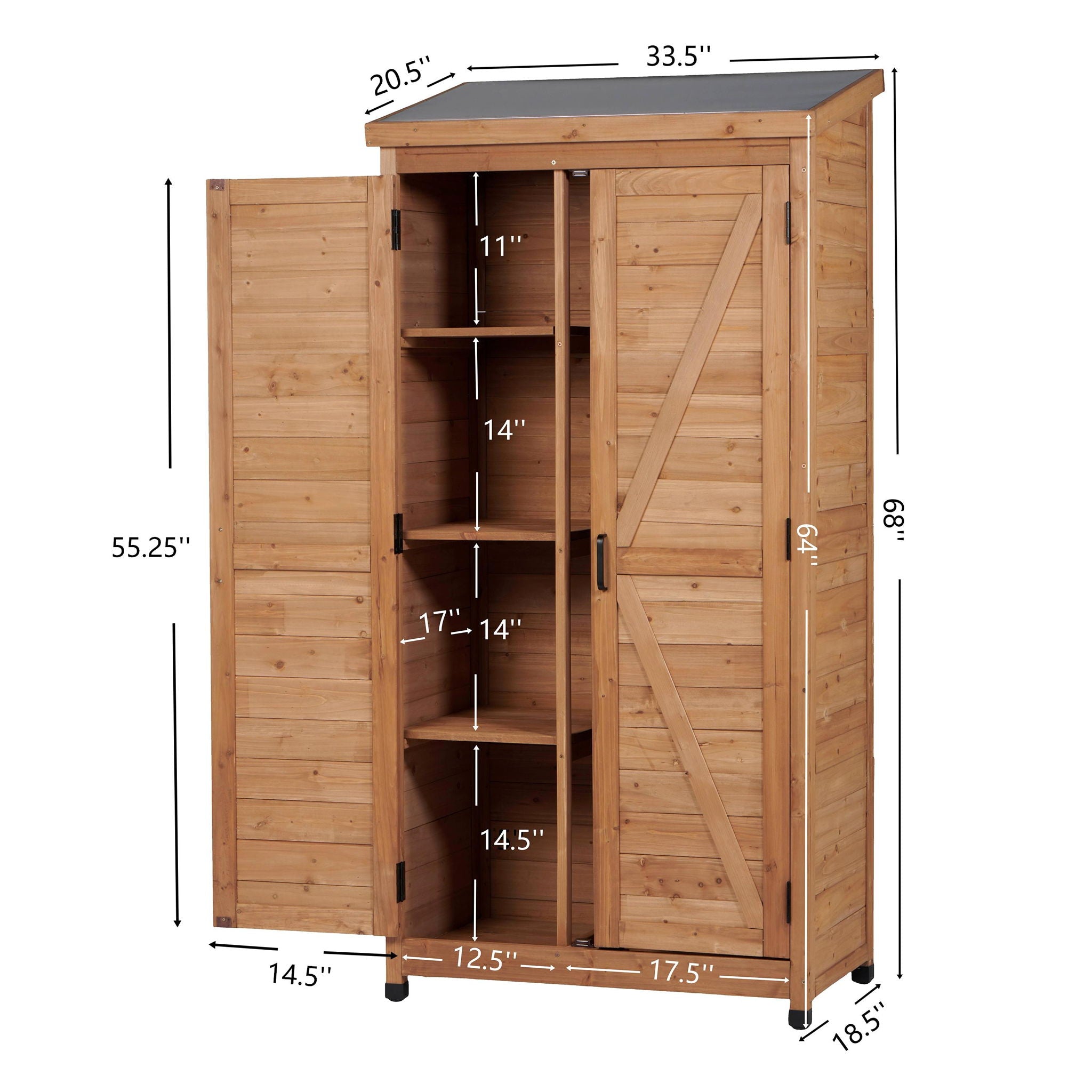 Outdoor Storage Shed With Vertical Tool Cabinet For Backyard by HouseOfZazla
