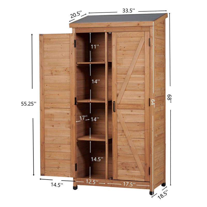 Outdoor Storage Shed With Vertical Tool Cabinet For Backyard by HouseOfZazla