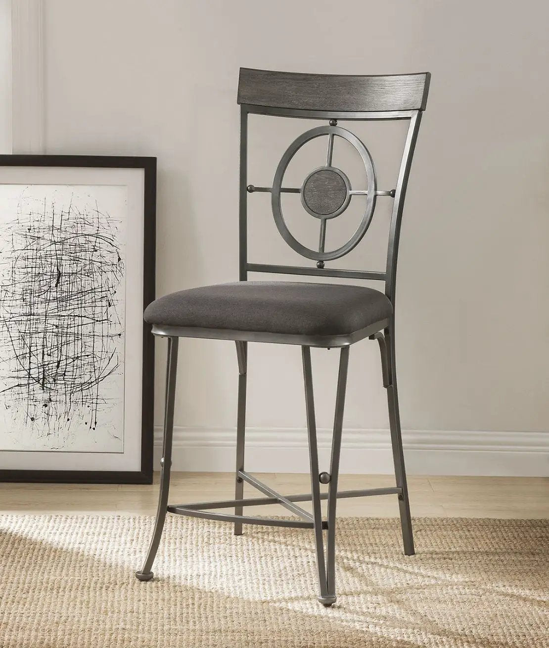 Landis - Counter Height Chair (Set of 2) - Fabric & Gunmetal by Unique Piece Furniture