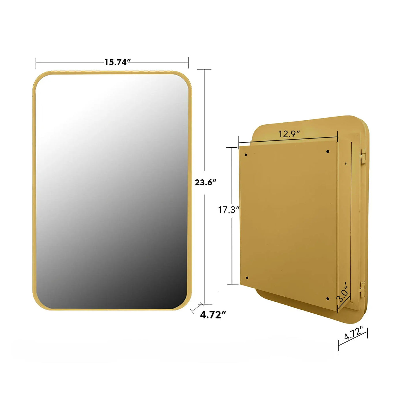 Recessed Metal Framed Medicine Cabinet With Mirror And Adjustable Shelves Wall Mirror With Storage For Bathroom by HouseOfZazla