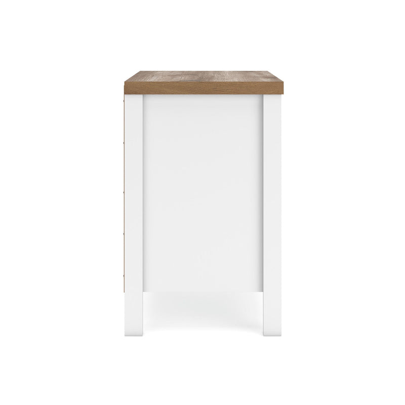 Kerisden - Two Drawer Night Stand - White / Brown, photo 3 of 7
