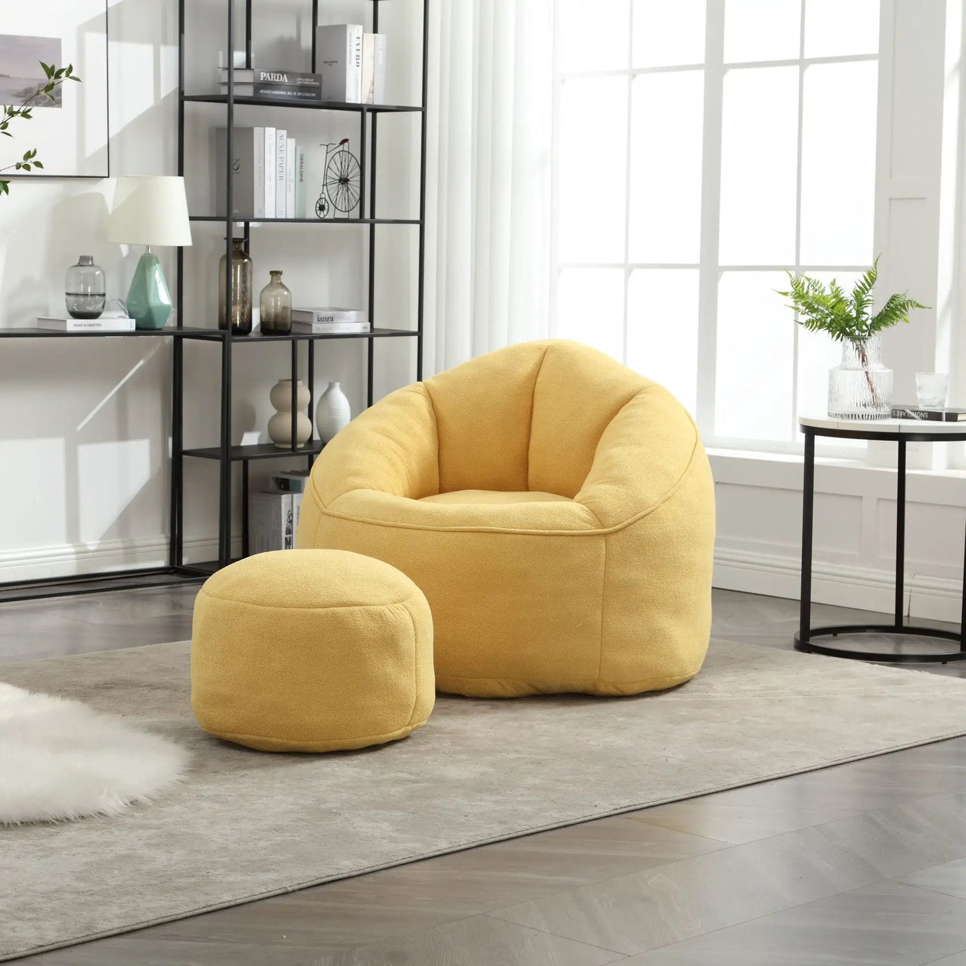 Bedding Bean Bag Sofa Chair High Pressure Foam With Footrest by Unique Piece Furniture