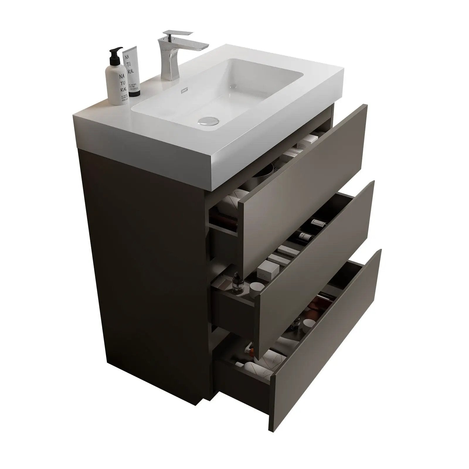 Alice - Bathroom Vanity With Sink, Large Storage Freestanding Bathroom Vanity For Modern Bathroom, One-Piece Sink Basin Without Drain And Faucet by Unique Piece Furniture