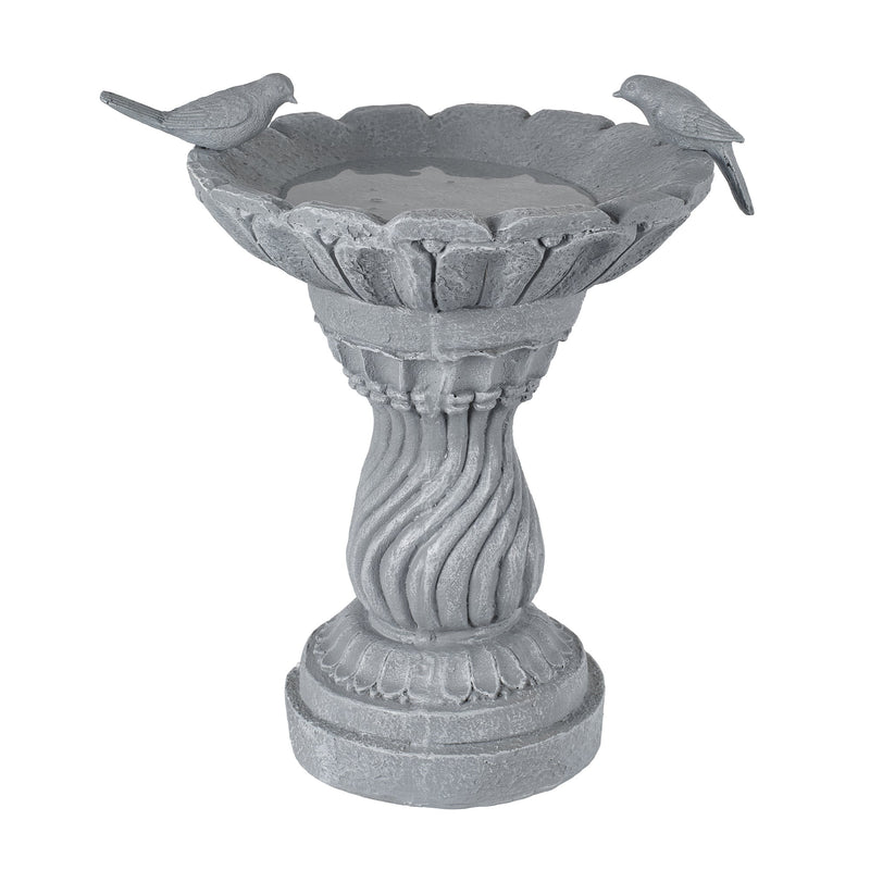 Magnesium Oxide Garden Bird Bath Statue with Vintage Pedestal - Grey, photo 4 of 10