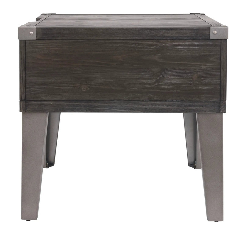 Todoe - Rectangular End Table - Dark Gray by Unique Piece Furniture