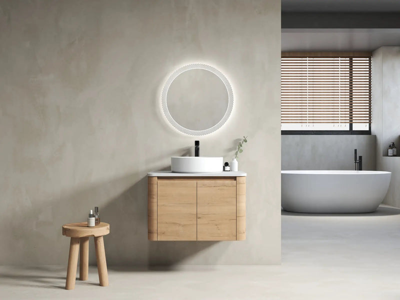 30" Wall-Mounted Bathroom Vanity With Ceramic Art Sink & 2 Soft-Close Doors by HouseOfZazla