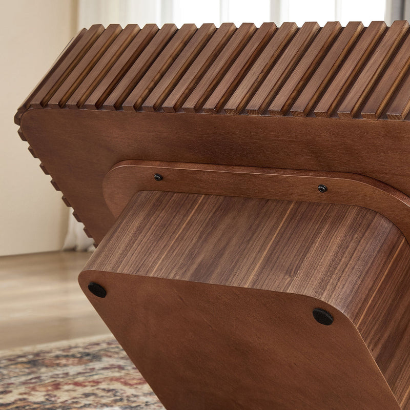 31.5 Inch Modern Handcraft Drum Coffee Table Walnut by HouseOfZazla