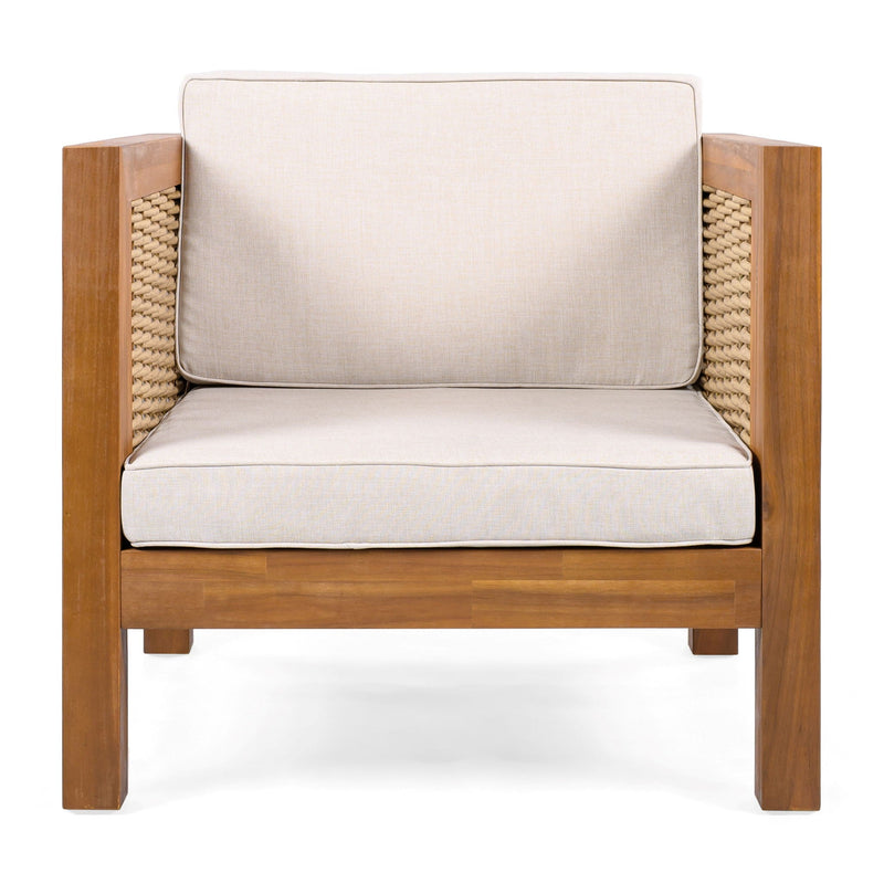 Outdoor Club Chair With Wicker Armrest by HouseOfZazla