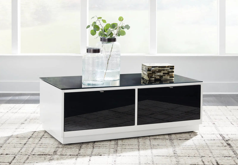 Gardoni - Rectangular Cocktail Table - White / Black by Unique Piece Furniture