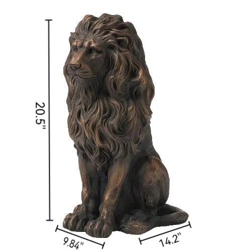 20.5" Lion Statue - Resin Outdoor Guardian Sculpture by HouseOfZazla