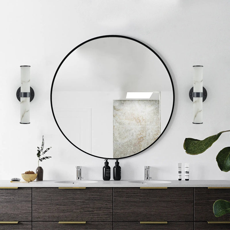 Resin Imitation Marble Texture Wall Light - Set of 2 by HouseOfZazla