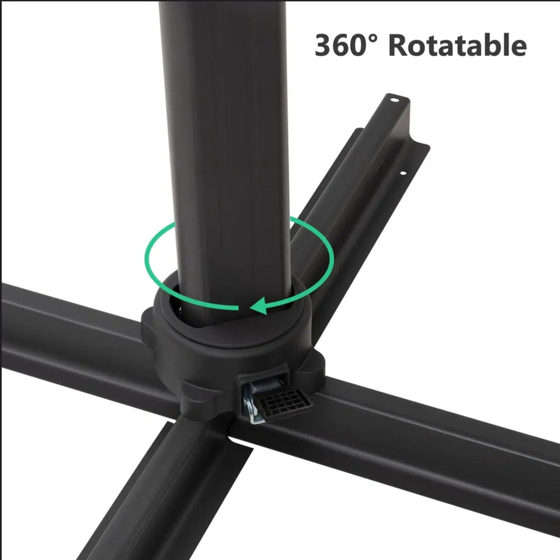 Round Cantilever Patio Umbrella With 360 Rotation & Infinite Tilt Adjustment by HouseOfZazla