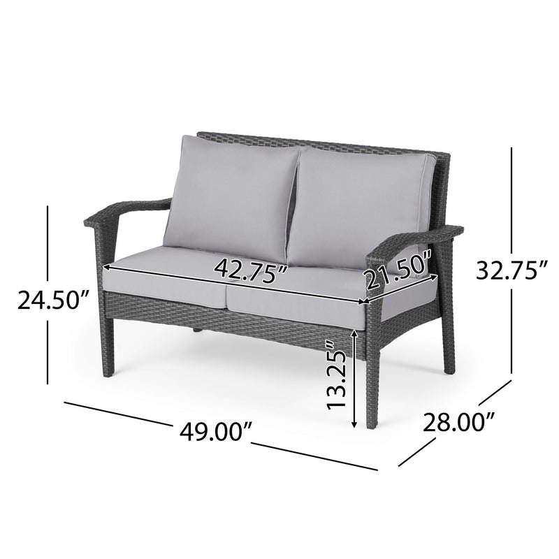 Honolulu Loveseat - Gray / Silver by HouseOfZazla