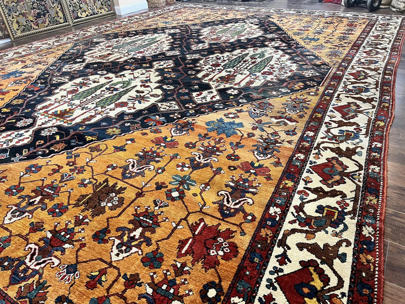 Antique Persian Bakhtiari Rug 14x19 – Rare Palace Size Carpet by Jewel Rugs