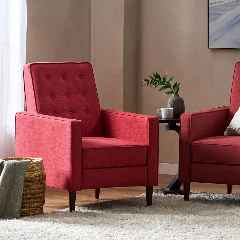 Mid-Century Modern Recliner With Button Tufted Waffle Stitch by HouseOfZazla