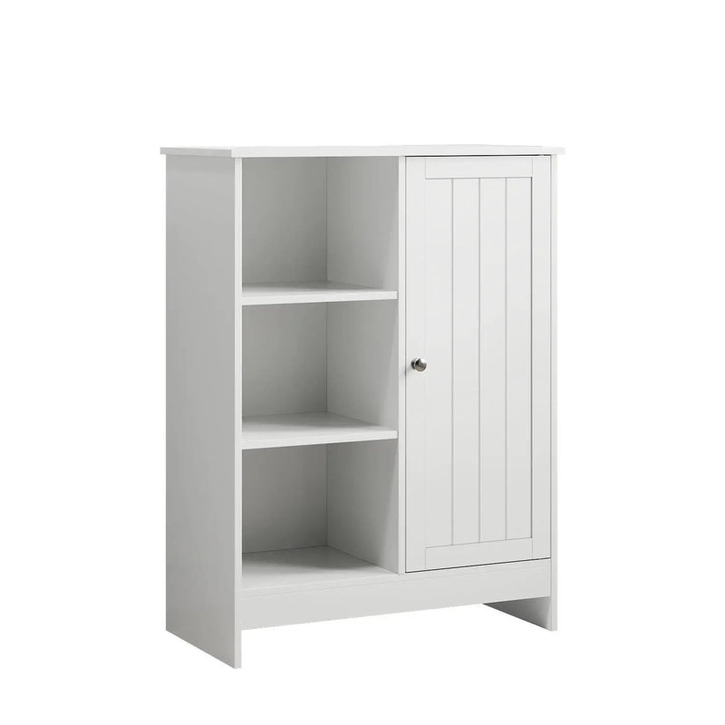 Classic Freestanding Bathroom And Kitchen Storage Cabinet With Adjustable Shelves - White by HouseOfZazla