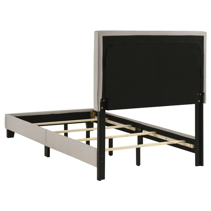 Boyd Upholstered Twin Panel Bed Ivory by Unique Piece Furniture