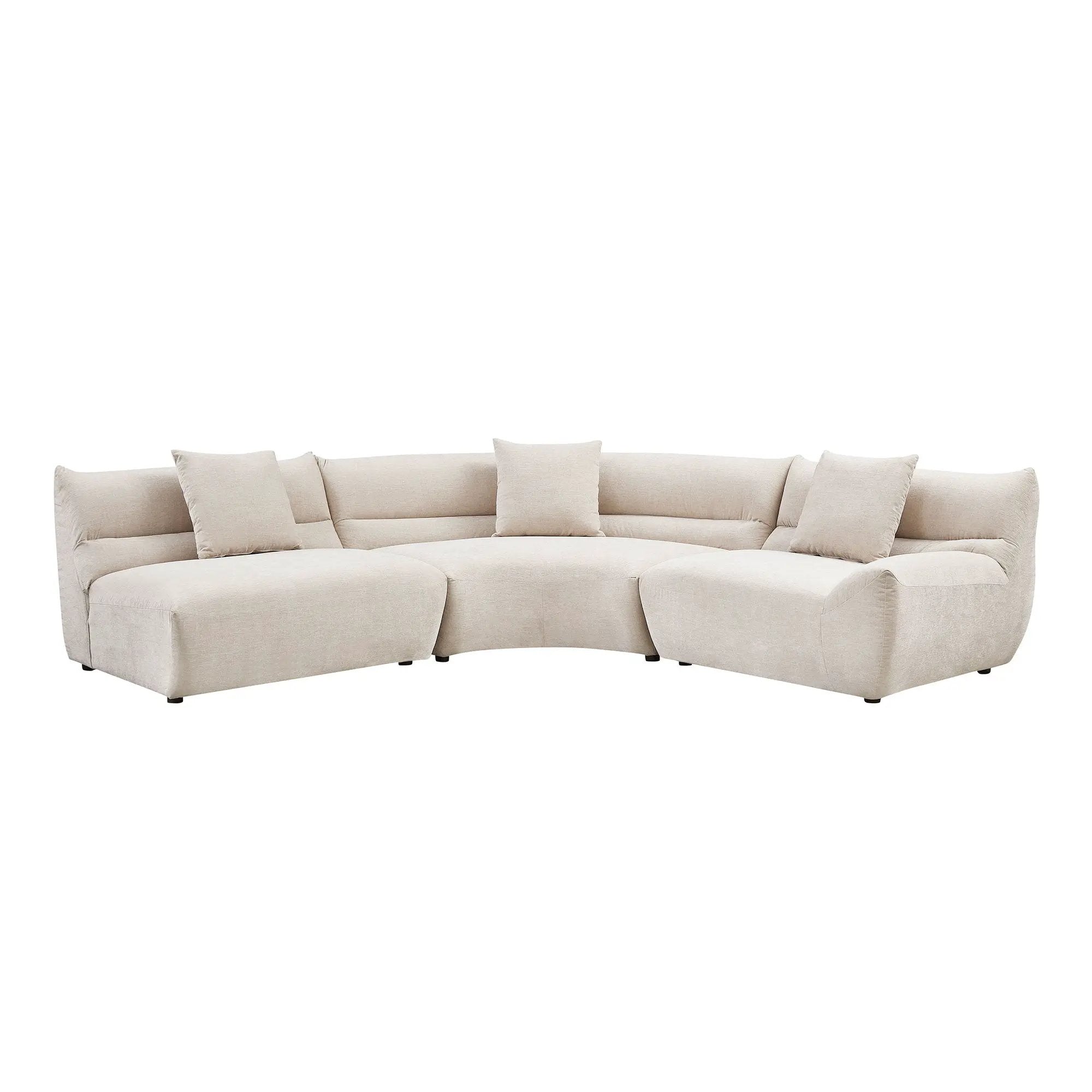 Modular Curved Sectional Sofa, 3-Piece Free-Form Configuration by HouseOfZazla