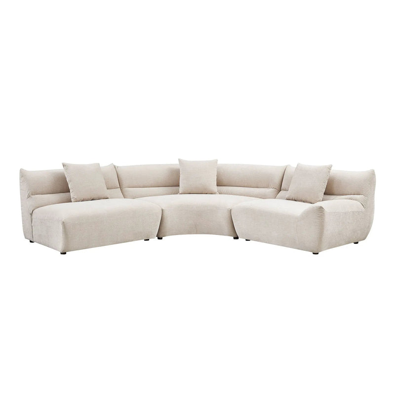 Modular Curved Sectional Sofa, 3-Piece Free-Form Configuration by HouseOfZazla