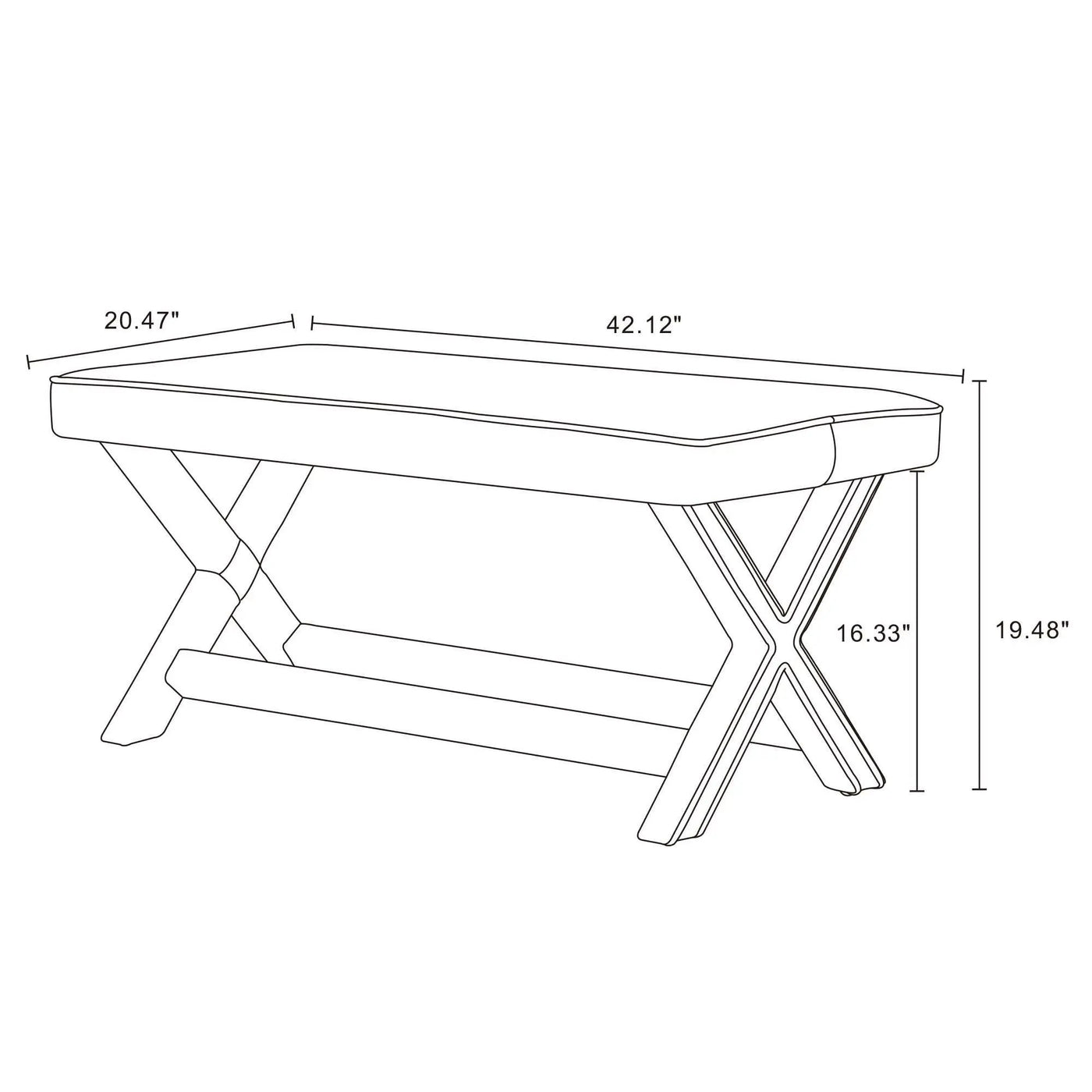 Abigail - Accent Bench With Piped Cushion by HouseOfZazla