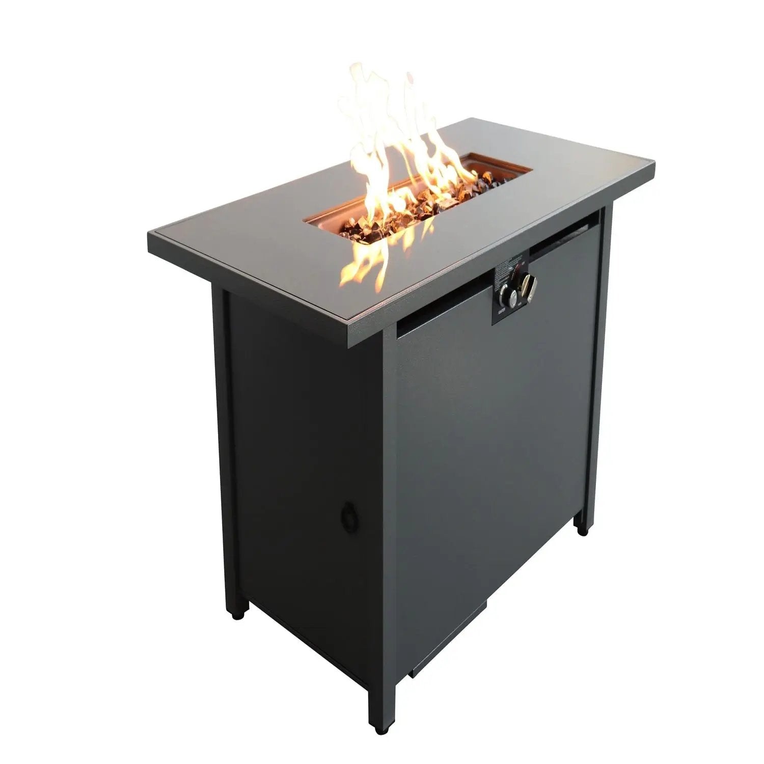 Outdoor Fire Pit Table With Lid & High-Quality Materials - Black by HouseOfZazla