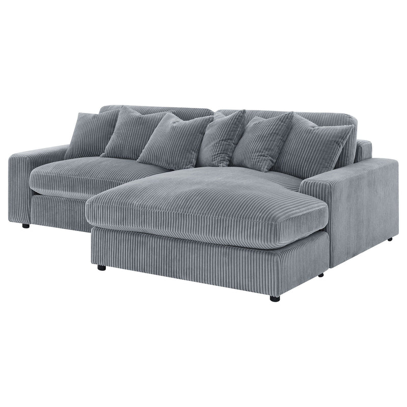 Marcus - Fog Track Arms Reversible Sectional With Pillows - Fog by HouseOfZazla