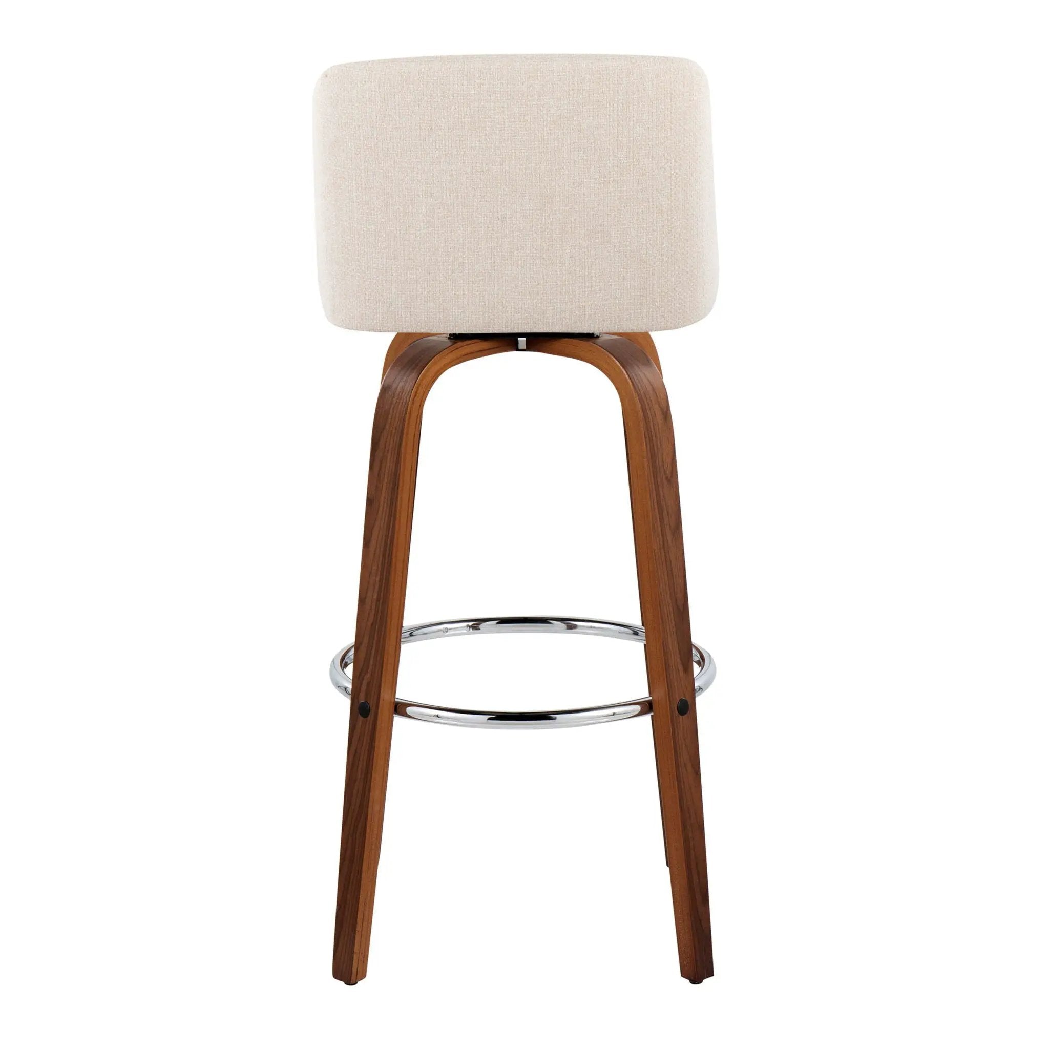 Toriano - Mid Century Modern Fixed Height, Barstool With Swivel With Round Footrest (Set of 2) by Unique Piece Furniture