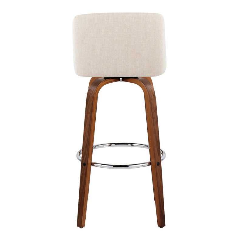 Toriano - Mid Century Modern Fixed Height, Barstool With Swivel With Round Footrest (Set of 2) by Unique Piece Furniture