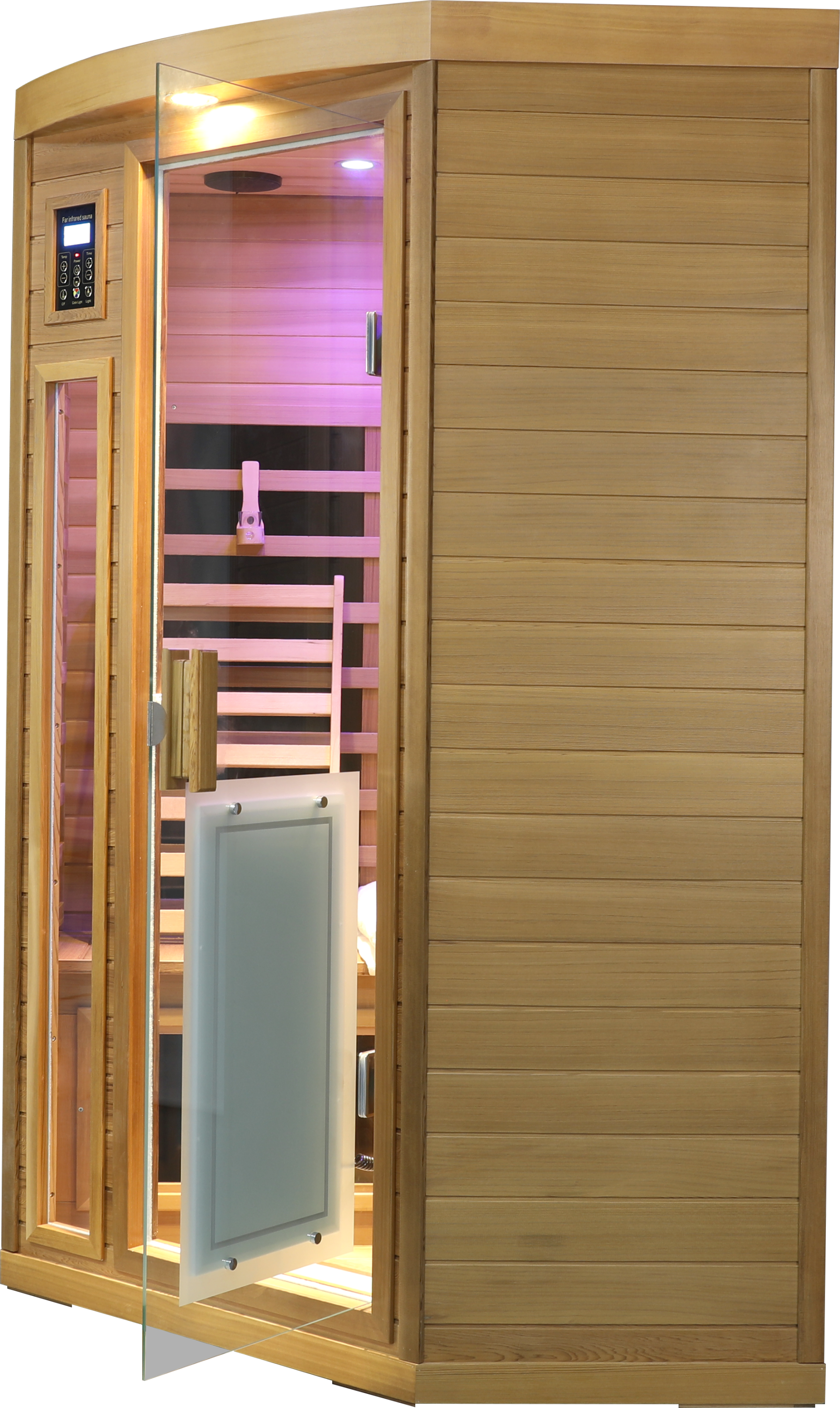 Low EMF Two person Far-infrared Red cedar Deluxe indoor pentagonal sauna room by HouseOfZazla