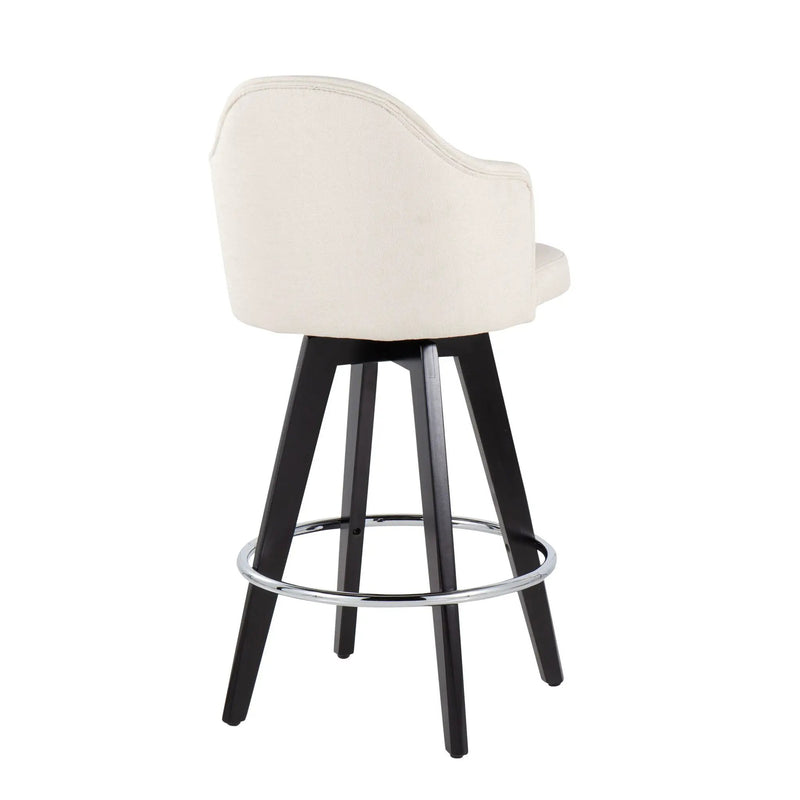 Ahoy - Contemporary Fixed Height Counter Stool With Round Footrest (Set of 2) by HouseOfZazla