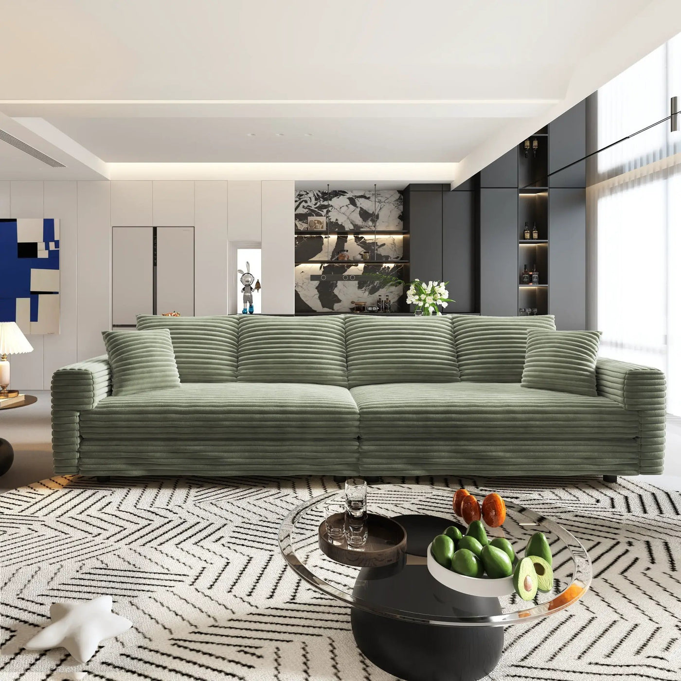 4 Seat Sofa, Deep Seat Couches With Soft Pillows by HouseOfZazla