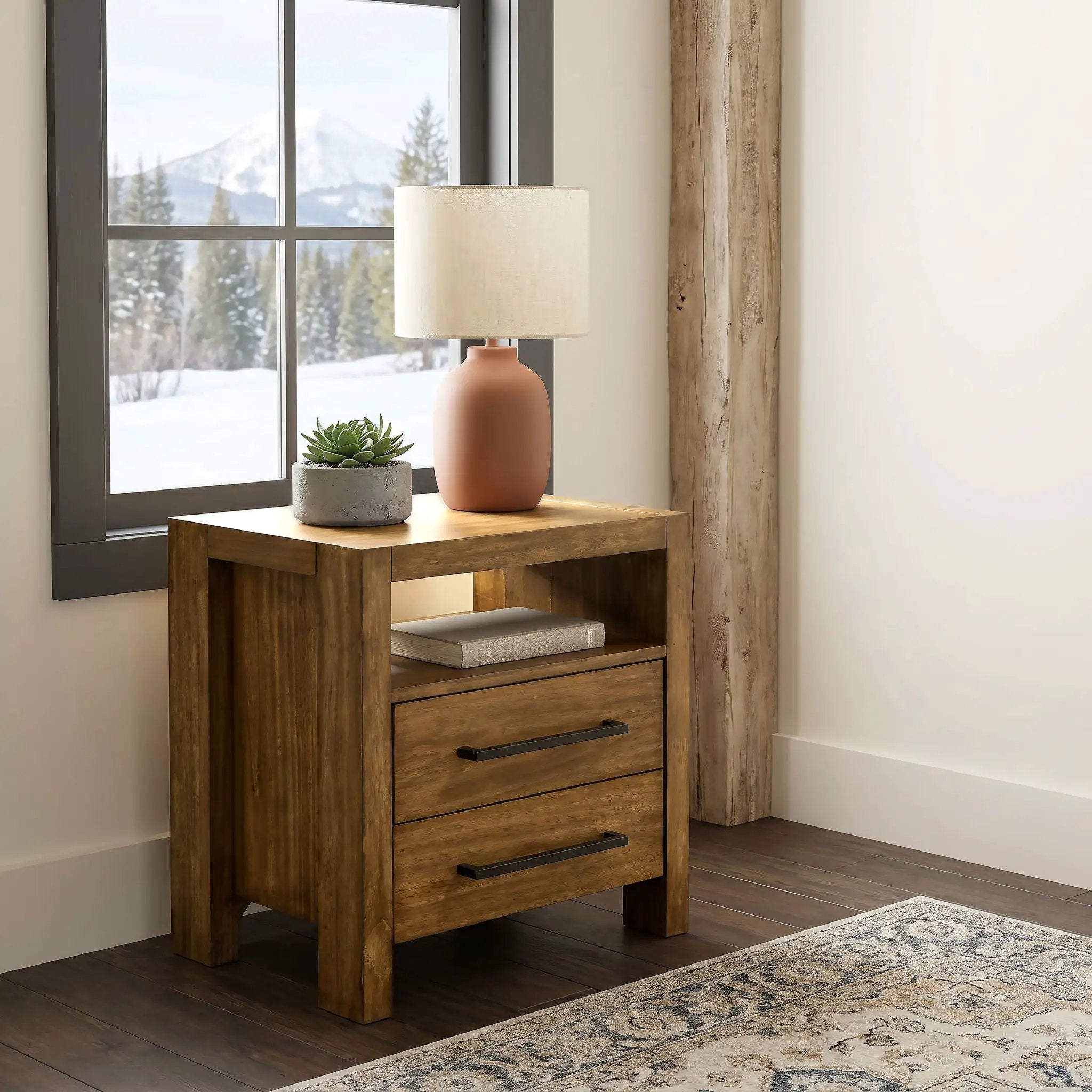 Adderley 2-drawer Nightstand Bedside Table Warm Brown by Unique Piece Furniture