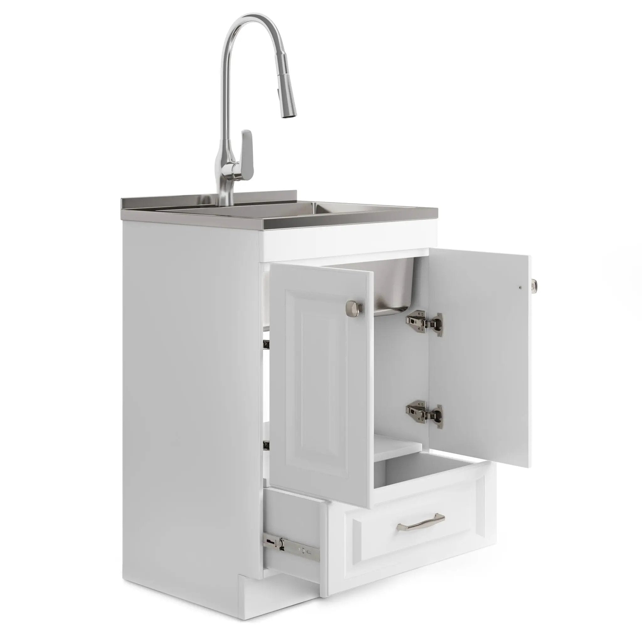 Lawrence - Laundry Cabinet With Faucet And Stainless Steel Sink by Unique Piece Furniture