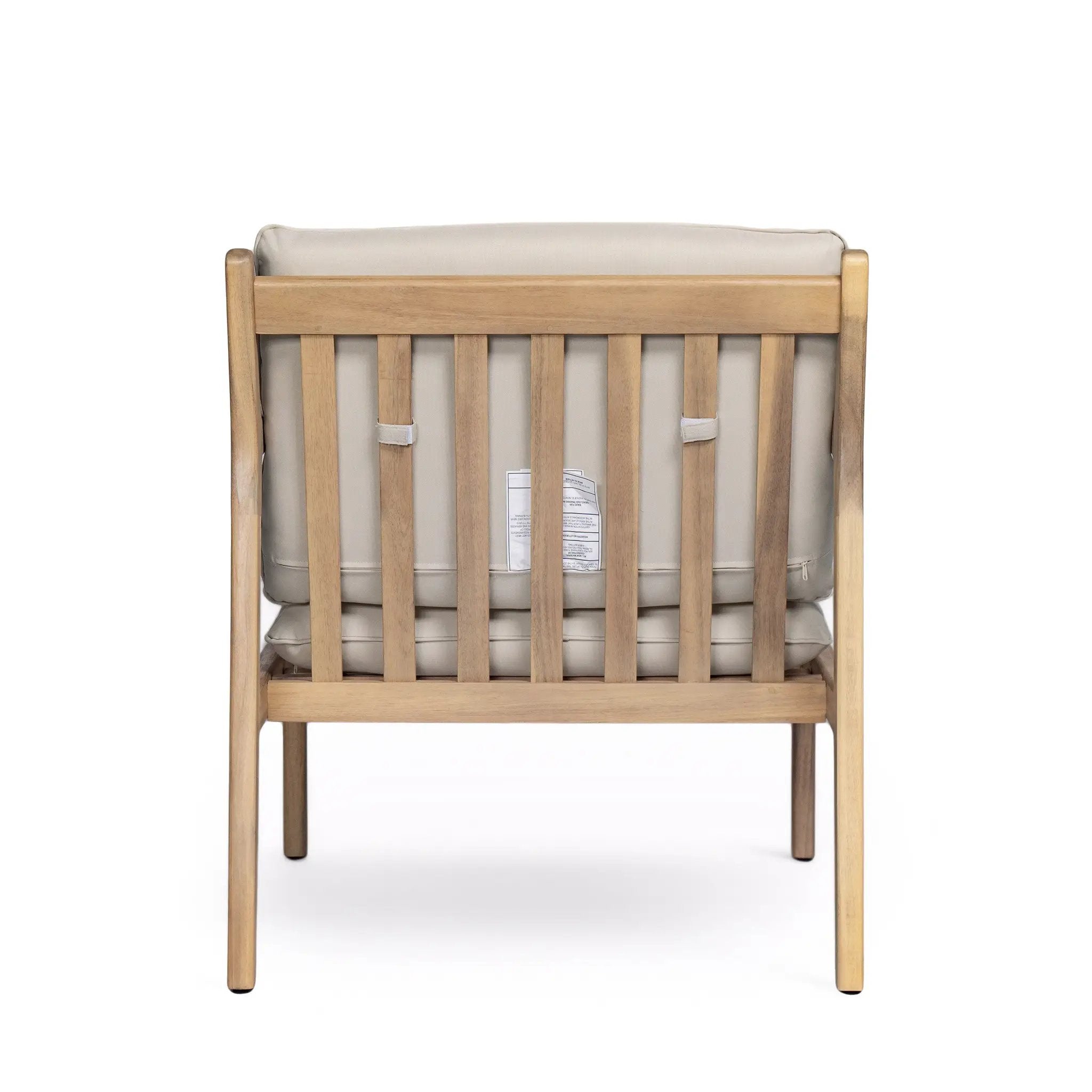 Outdoor Acacia Wood Armchair, Set of 2, Patio Club Chair with Cushions, Light Teak by HouseOfZazla