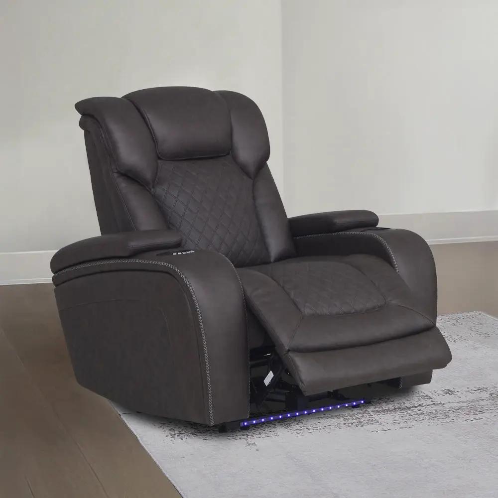 Wendell - Power Motion Recliner With Storage, USB & LED - Dark Gray by Unique Piece Furniture