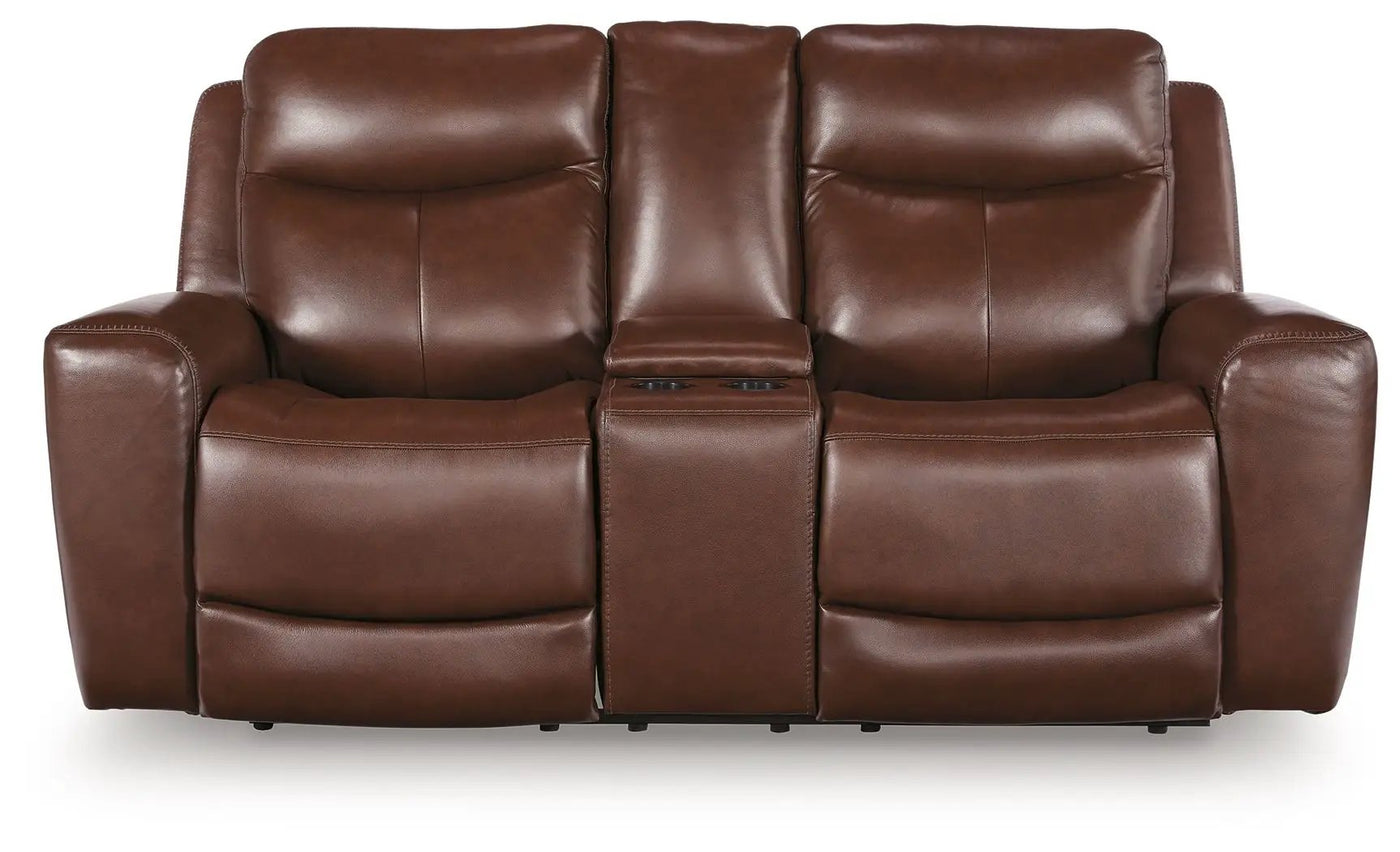 Bexhurst - Power Reclining Loveseat With Console / Adjustable Headrest by Unique Piece Furniture