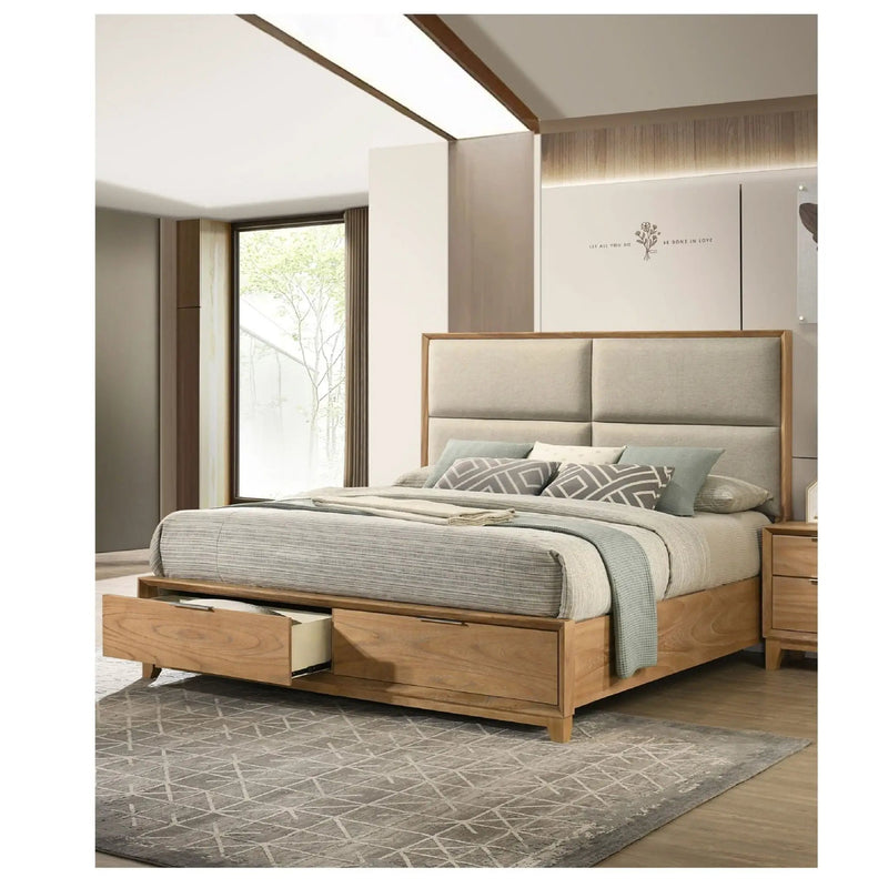 Contemporary Storage Platform Bed With Ultra Plush Headboard by HouseOfZazla