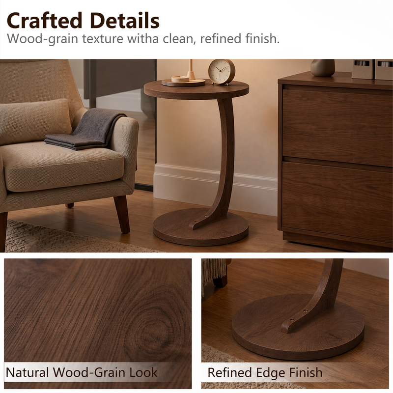 14.96" × 21.65" C-Shaped End Table, photo 8 of 10