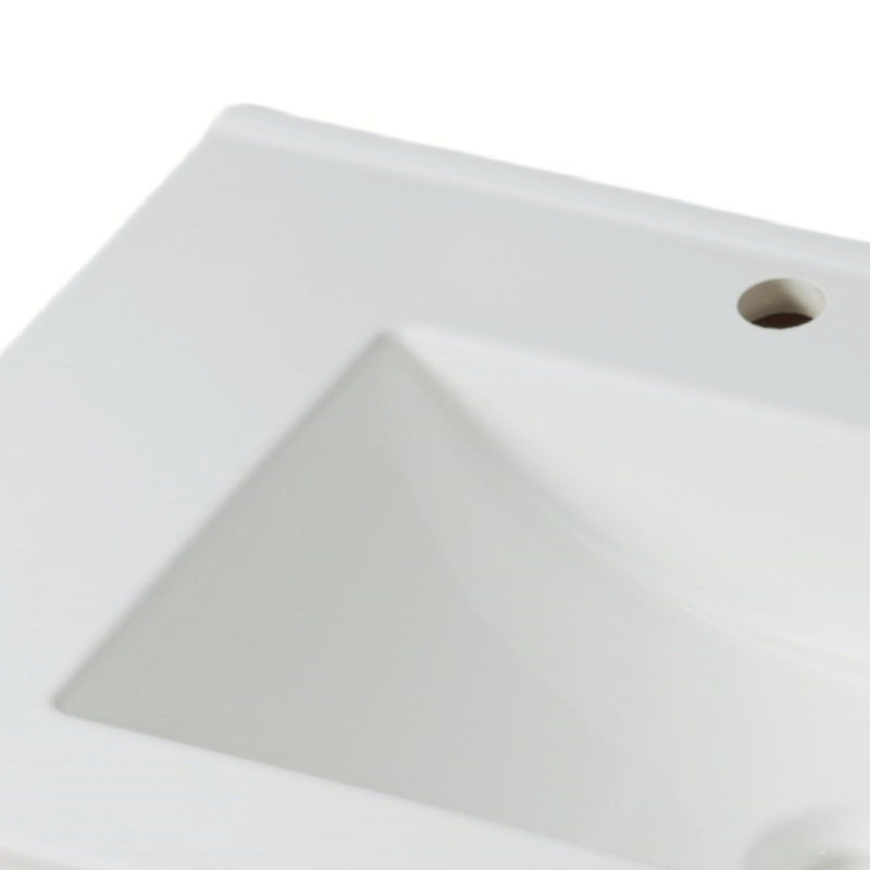 Modern Bathroom Vanity With Ceramic Sink, Tempered Blurred Glass Doors by HouseOfZazla