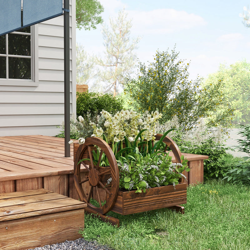 3-Tier Raised Garden Bed Planter with Drainage - Natural Wood, photo 3 of 10