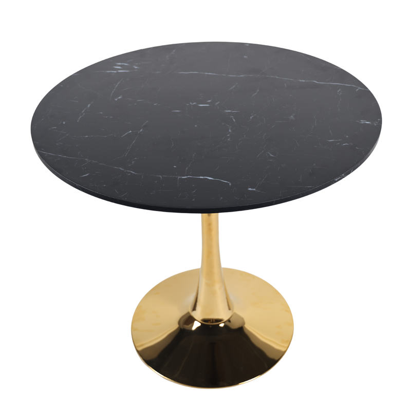 Mid-Century Black Marble Tulip Table by HouseOfZazla