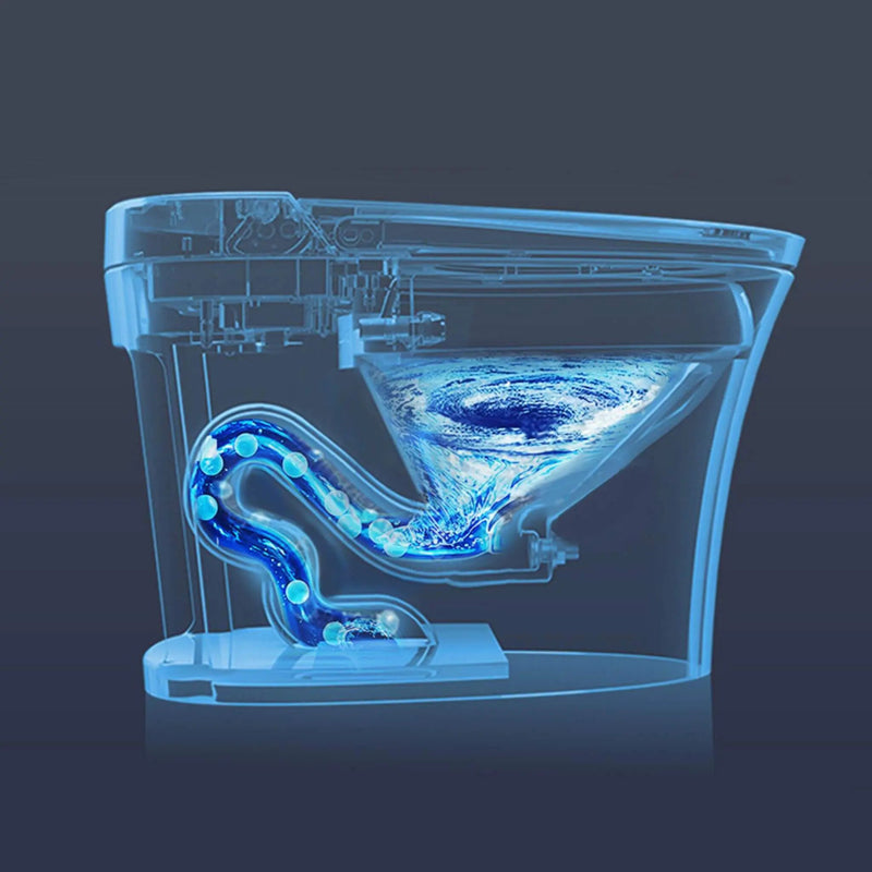 Nuvia 1/1.28 GPF Smart Compact Dual Flush Tankless Toilet Bidet Combo With Self-Cleaning Nozzle And Foot Sensor Flush (SAK58021) by SAKSBY WHOLESALE