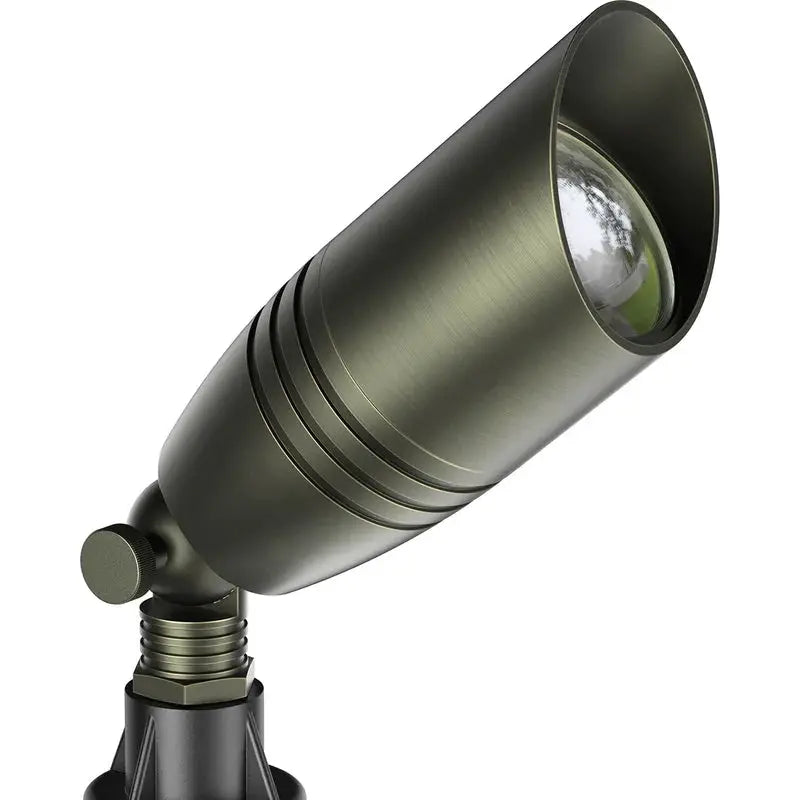 Brass Landscape Spotlights 1-Pack with MR16 Bulb(S02), 12V Low Voltage Landscape Lighting 2700K by Outdoor Solar Outlet