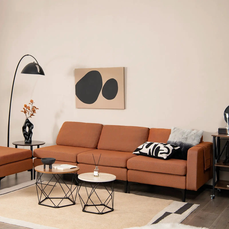 Modular L-shaped Sectional Sofa with Reversible Ottoman and 2 USB Ports by DirectDeals